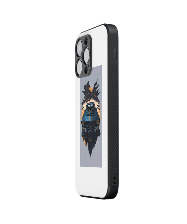 Fire Car Hybrid Metal TPU Case
