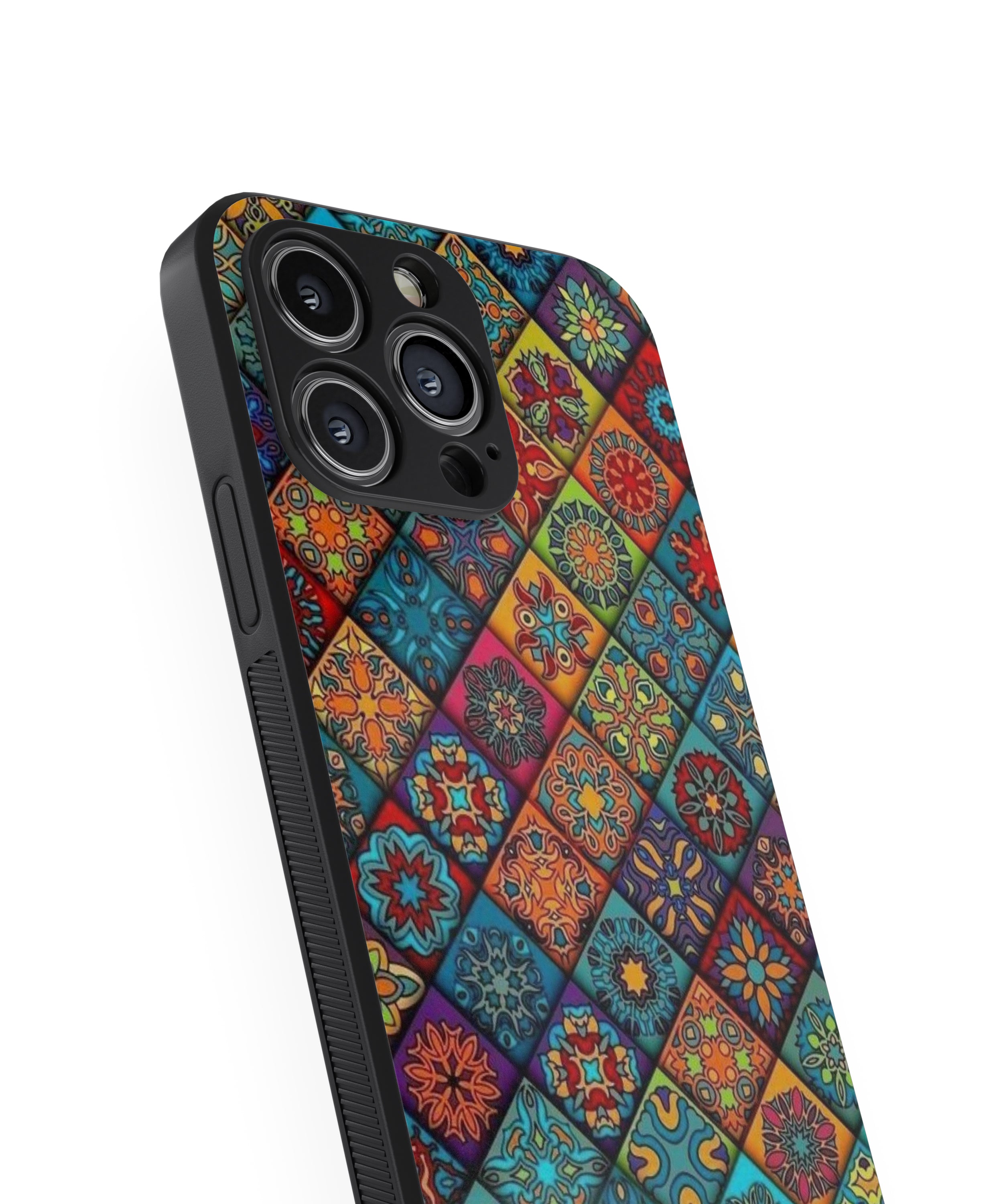 Vintage Seamless Pattern Hybrid Metal TPU Case