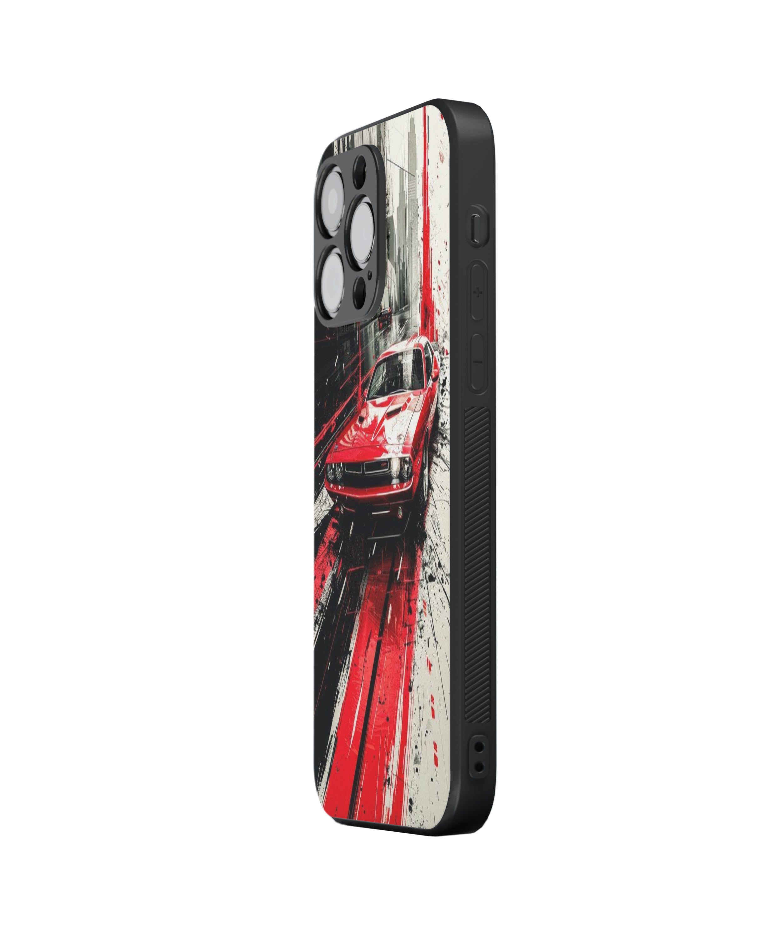 Red Car Hybrid Metal TPU Case