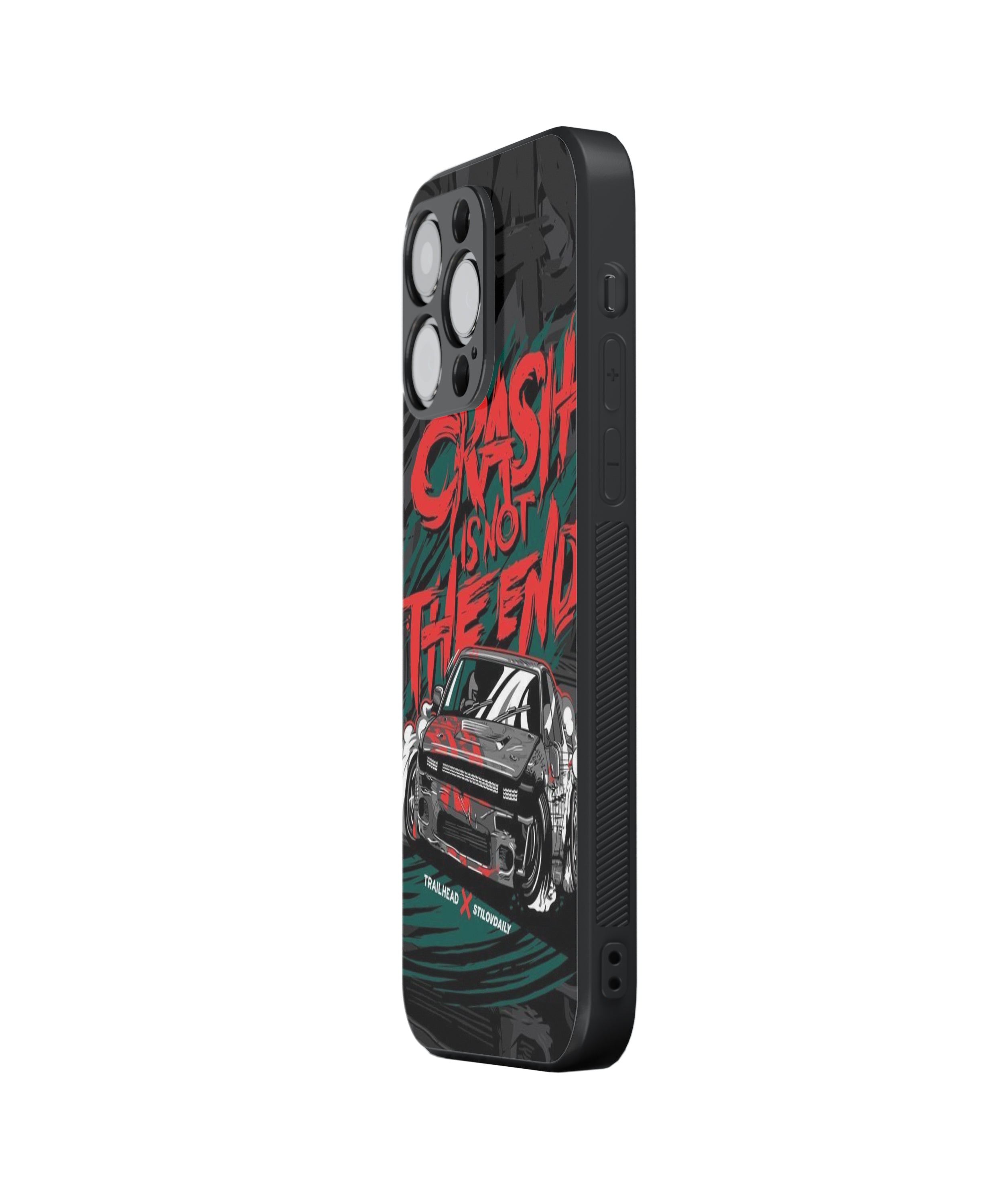 CRASH IS NOT END Hybrid Metal TPU Case