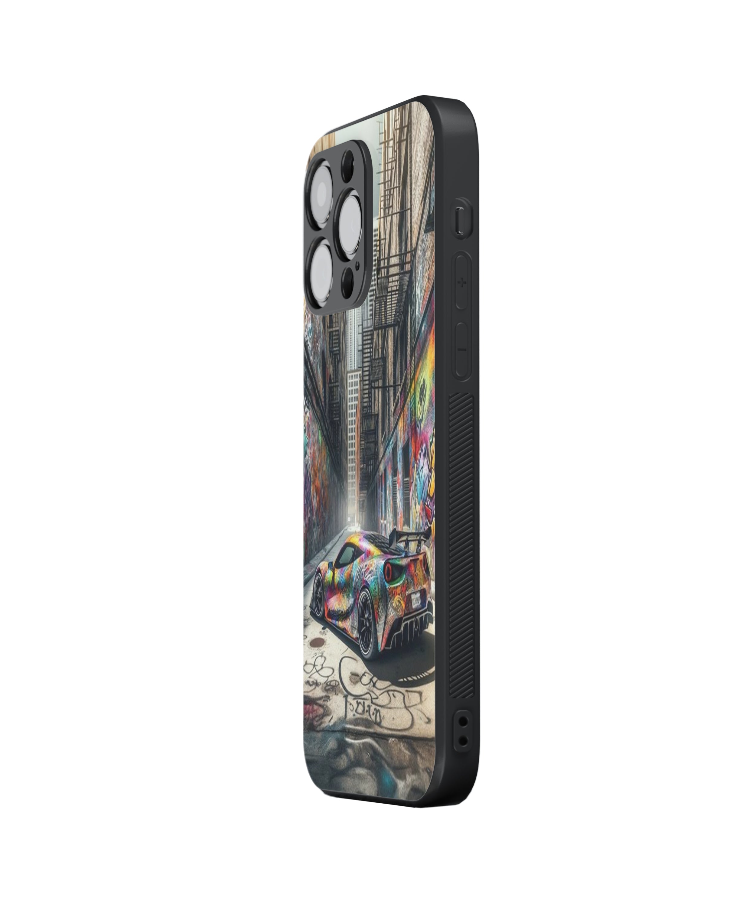 Colourful Racing Car Hybrid Metal TPU Case