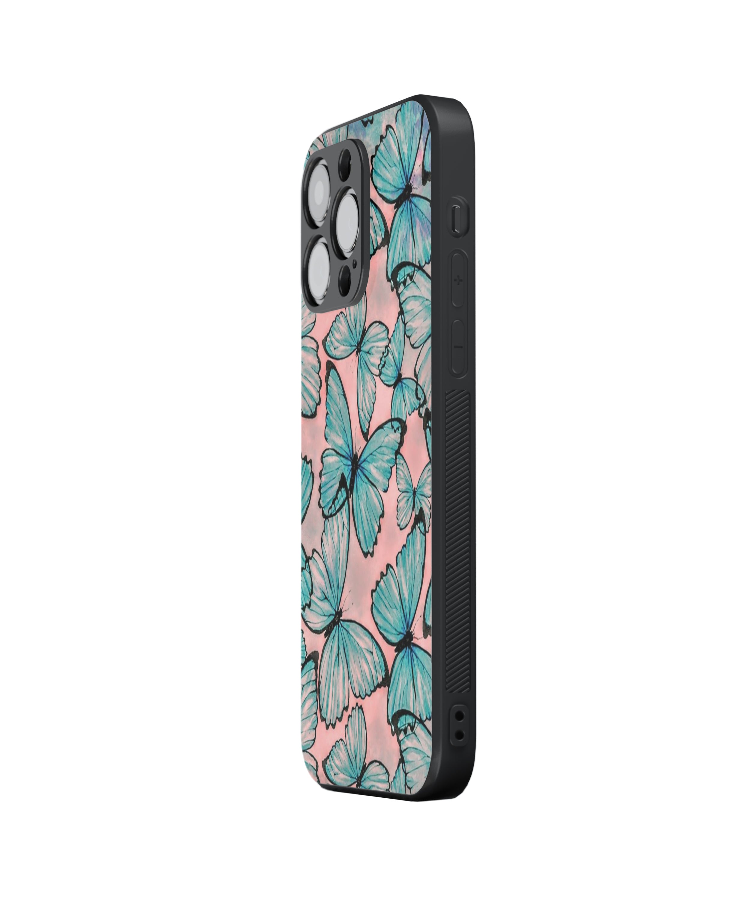 Green Butterfly Hybrid Metal TPU Case